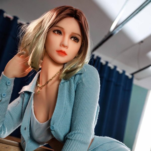 Golden Short Hair Cute Blue Dress Full Body Girl USA Style Sexy Adult Doll 102